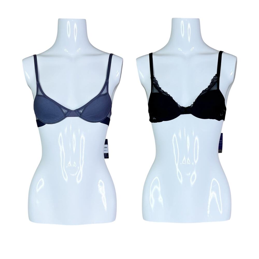 NEW Pepper | Bra Bundle 2 Pack Laidback Lace Black All You Moonrock Bras 32AA